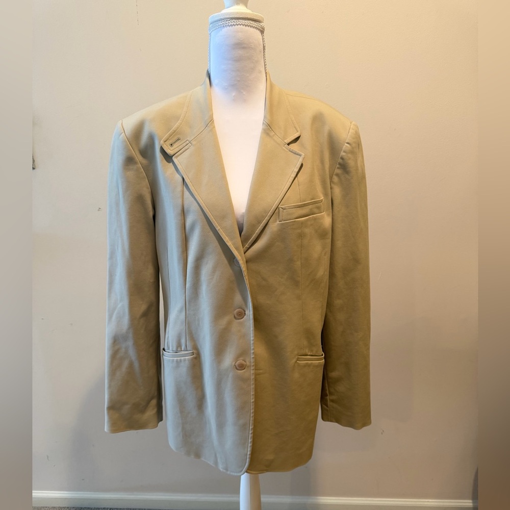 Talbots Classic Tan Women's Blazer Stretch Size 18